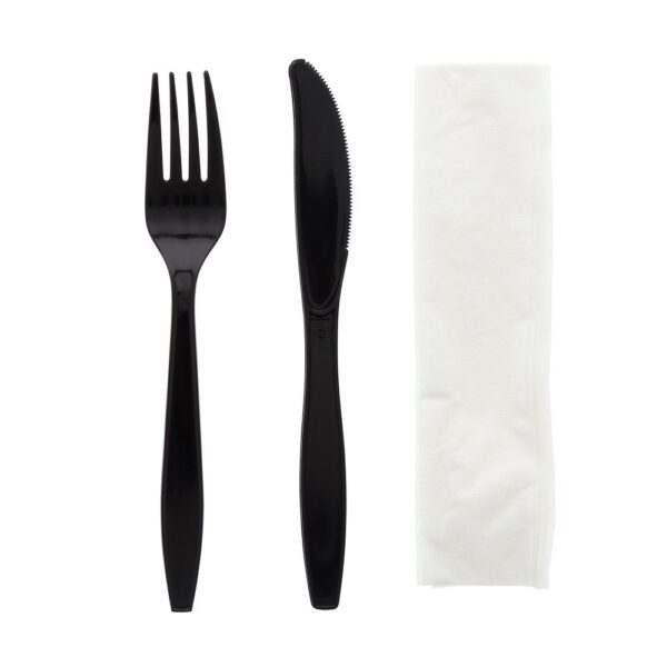 3 in 1 Black Medium Heavy Cutlery Kits (3KP401B500 )